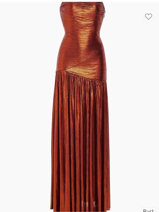Retrofete Dresses & Skirts - Retrofete Metallic Copper Strapless Maxi Dress